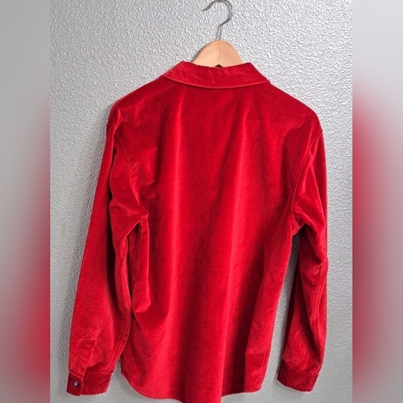 The Territory Ahead Red Velour Button Up Shirt - Picture 6 of 7